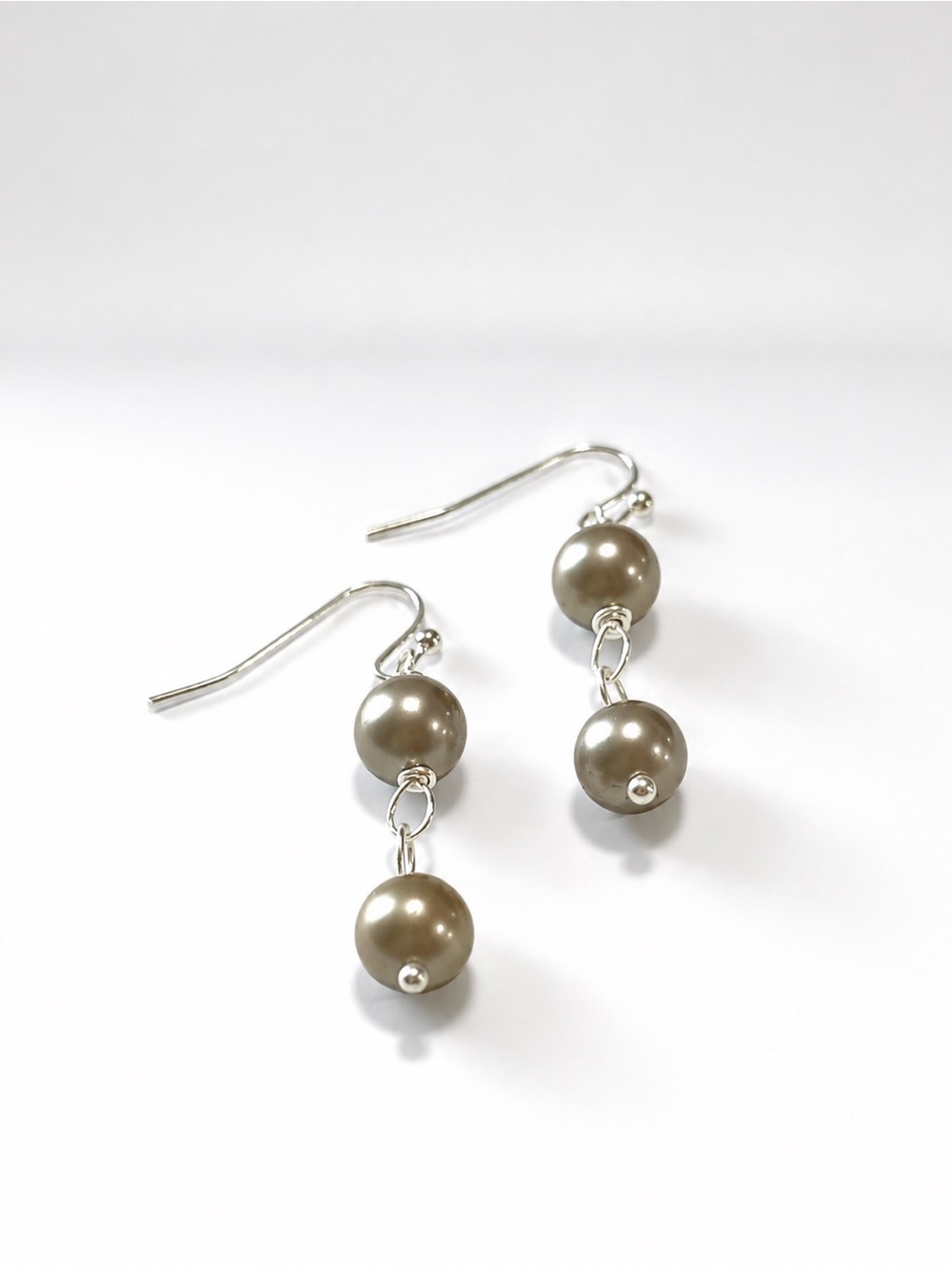 Swarovski Champagne Crystal Pearl Drop Earrings - Picture 3 of 4
